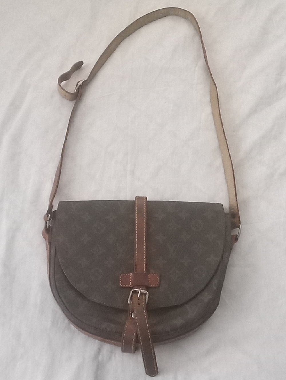Vintage Louis Vuitton Brown Monogram Crossbody Saddle Bag